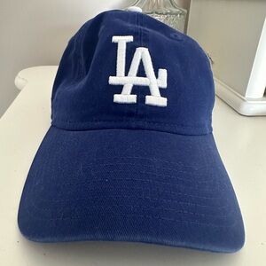adult LA dodgers Blue Cap with White Initials